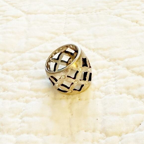 Premier Designs Ring Size 5 Antiqued Matte Silver Boho Artsy Chunky Bohemian - Picture 6 of 10